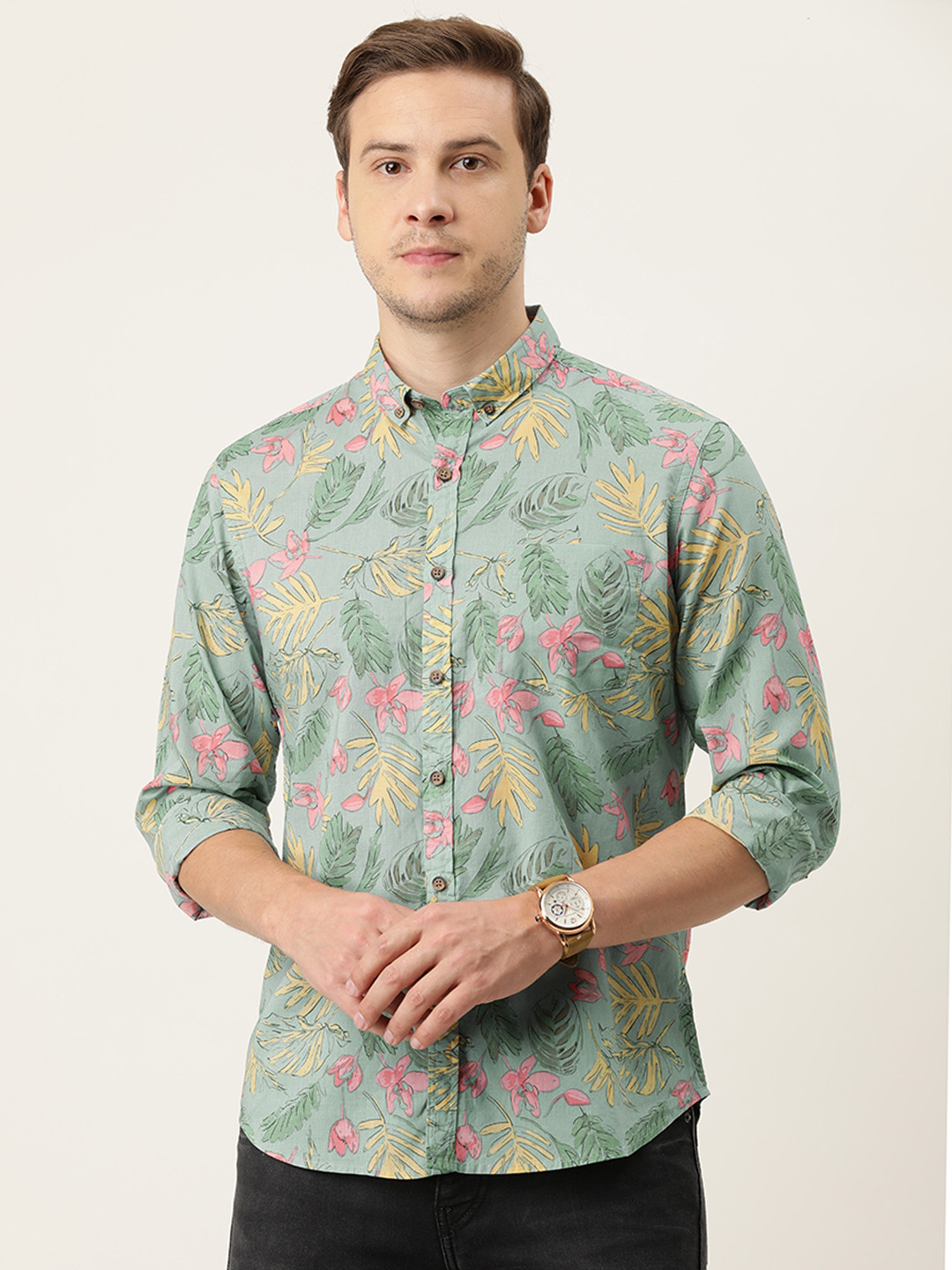 

Flying Machine Men Multicoloured Slim Fit Floral Printed Casual Shirt, Multi