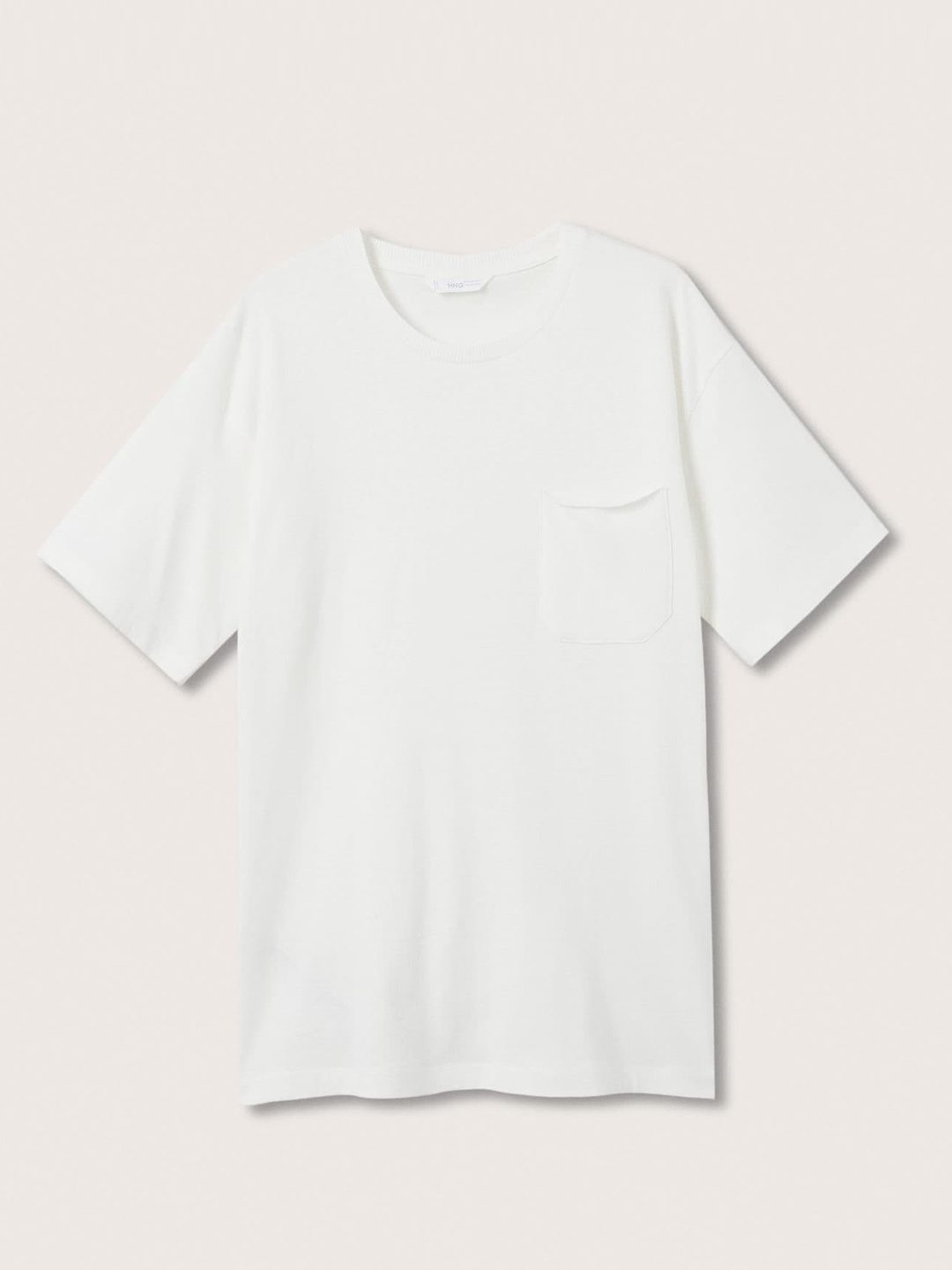 

Mango Kids Boys White Solid Drop-Shoulder Sleeves Pure Cotton T-shirt