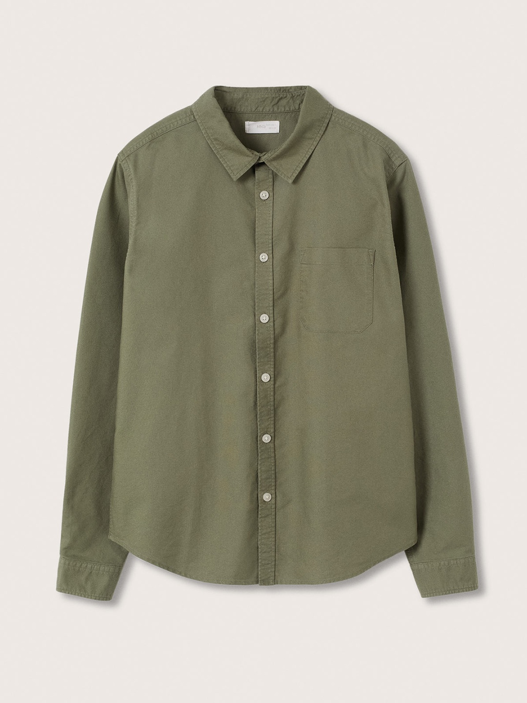 

Mango Kids Boys Olive Green Solid Pure Cotton Casual Shirt