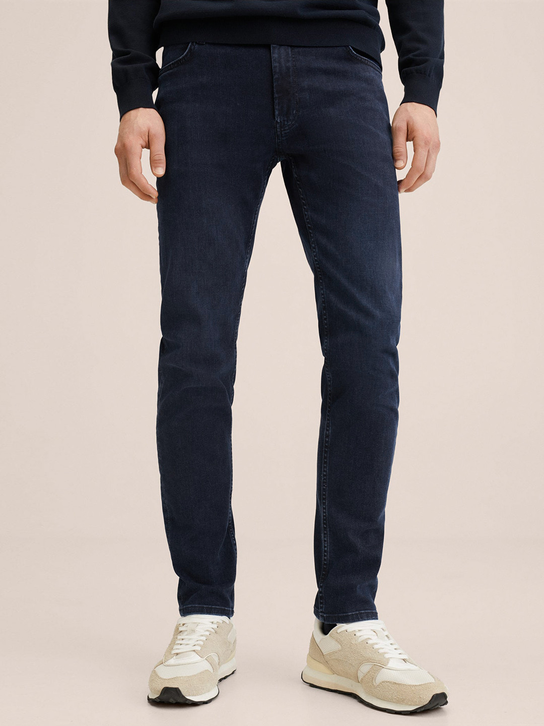 

MANGO MAN Navy Blue Patrick Slim Fit Stretchable Jeans