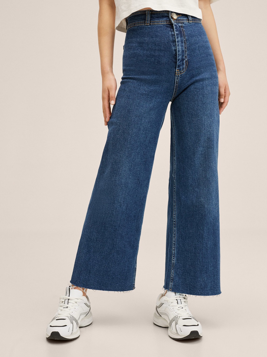 

Mango Kids Girls Blue Stretchable Crop Jeans