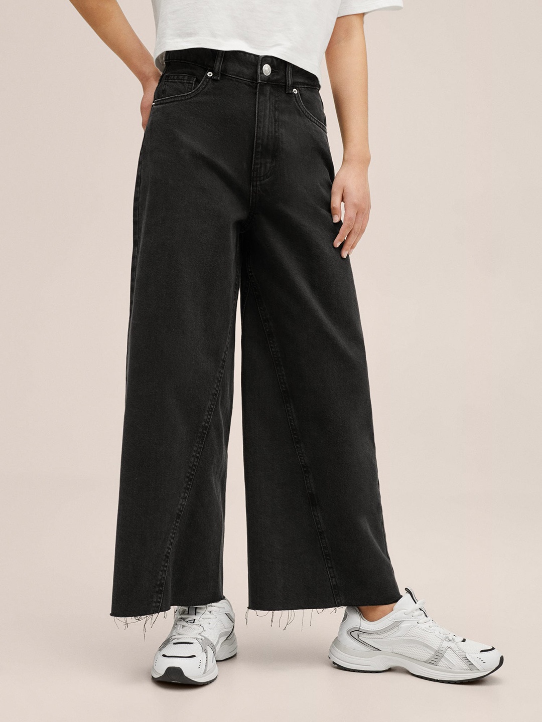 

Mango Kids Girls Black Cotton Jeans