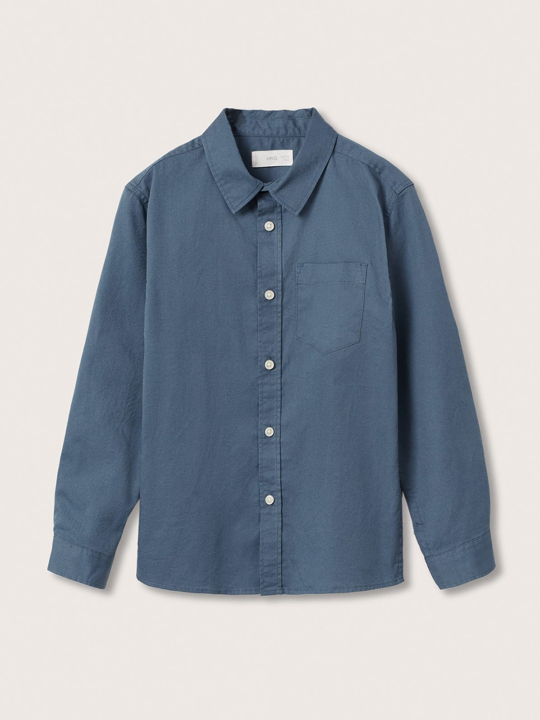 

Mango Kids Boys Blue Solid Pure Cotton Casual Shirt