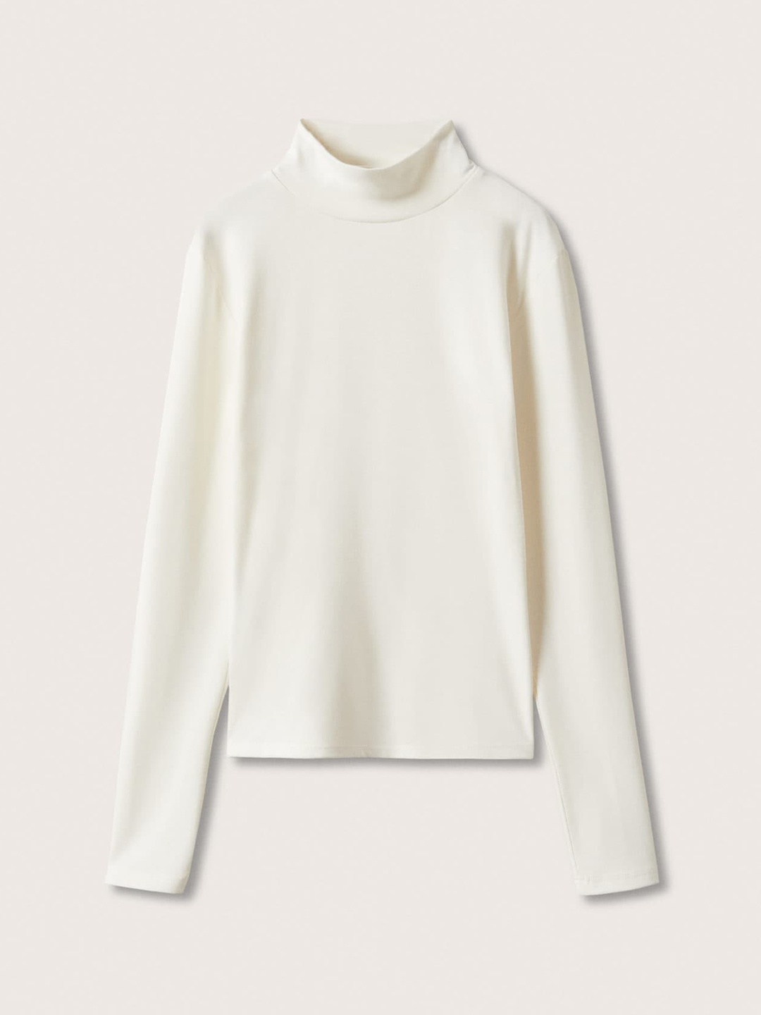 

Mango Kids Girls Off-White Solid High Neck T-shirt