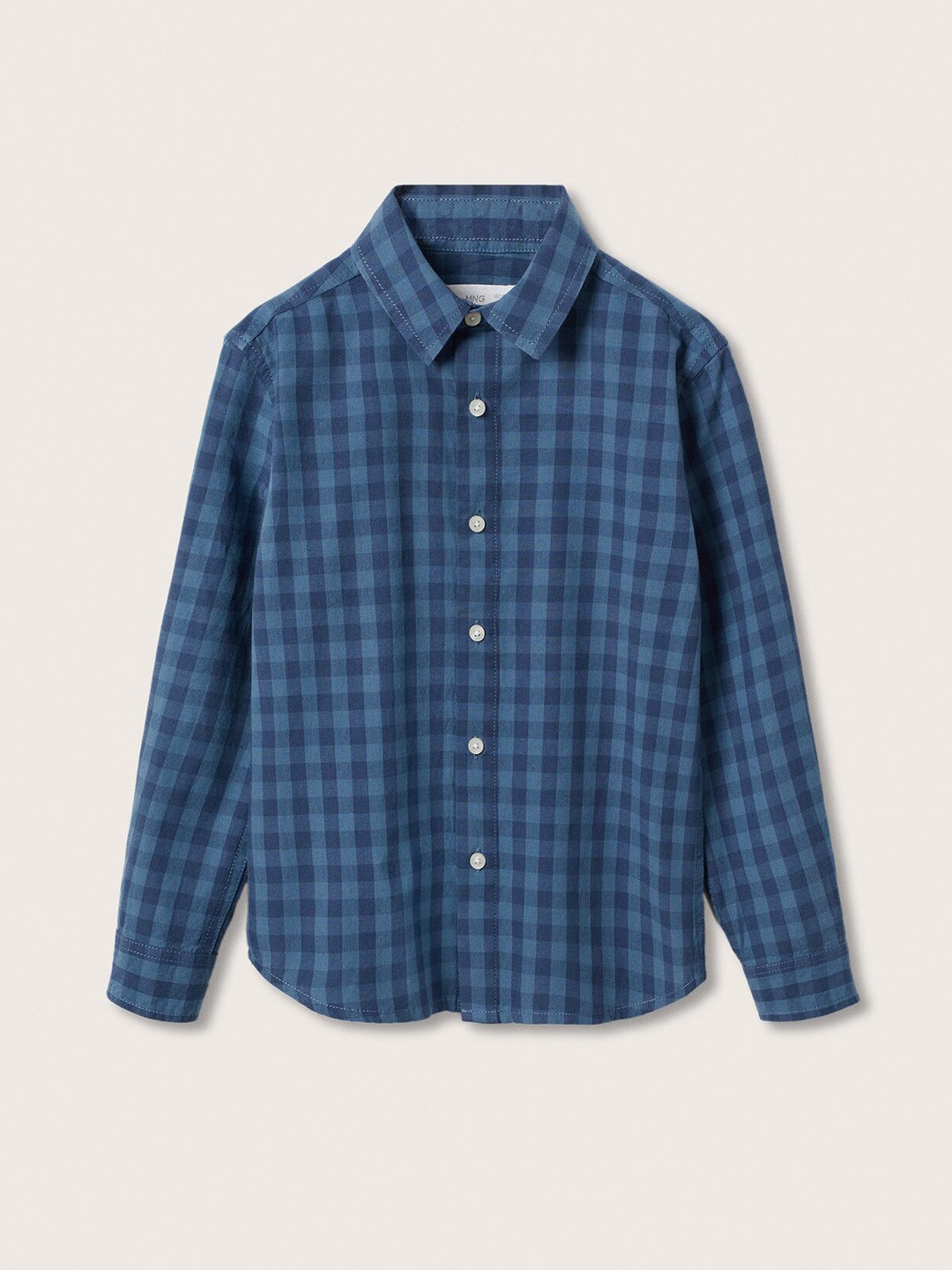 

Mango Kids Boys Blue Checked Cotton Casual Shirt