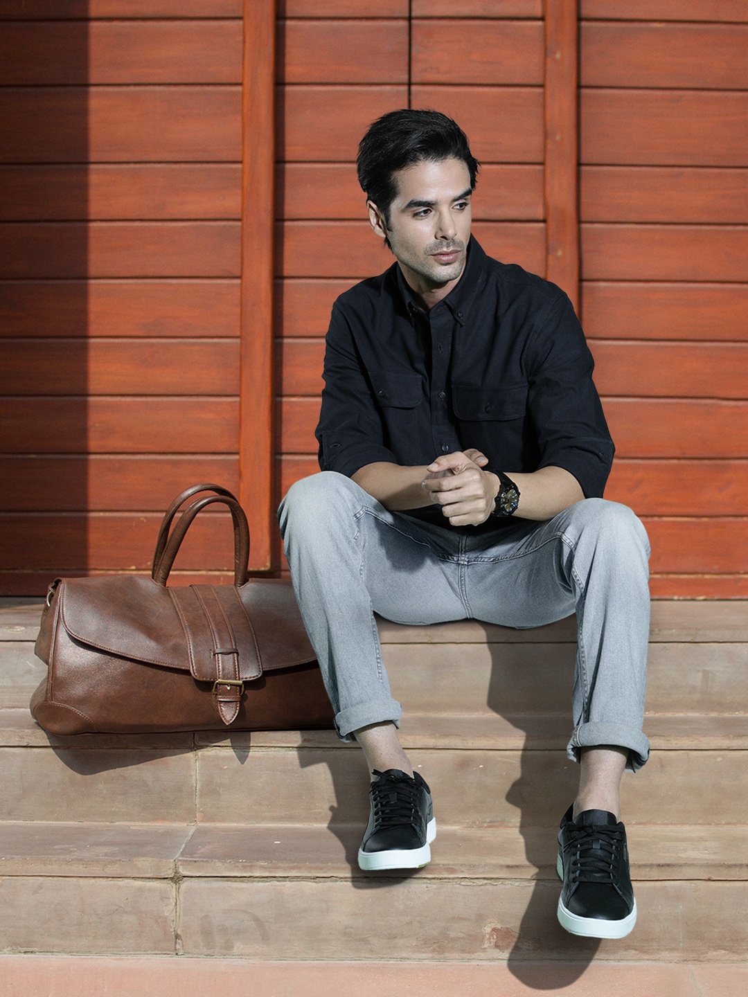 

MANGO MAN Navy Blue Pure Cotton Tailored Shacket
