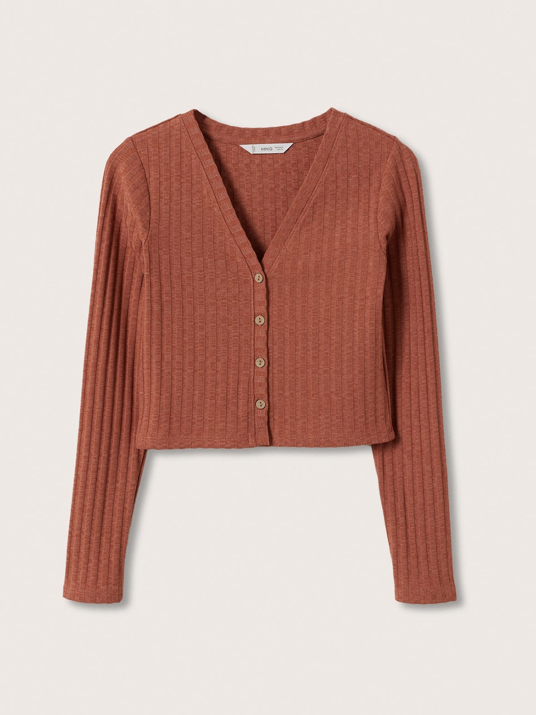 

Mango Kids Girls Rust Orange Ribbed Crop Top