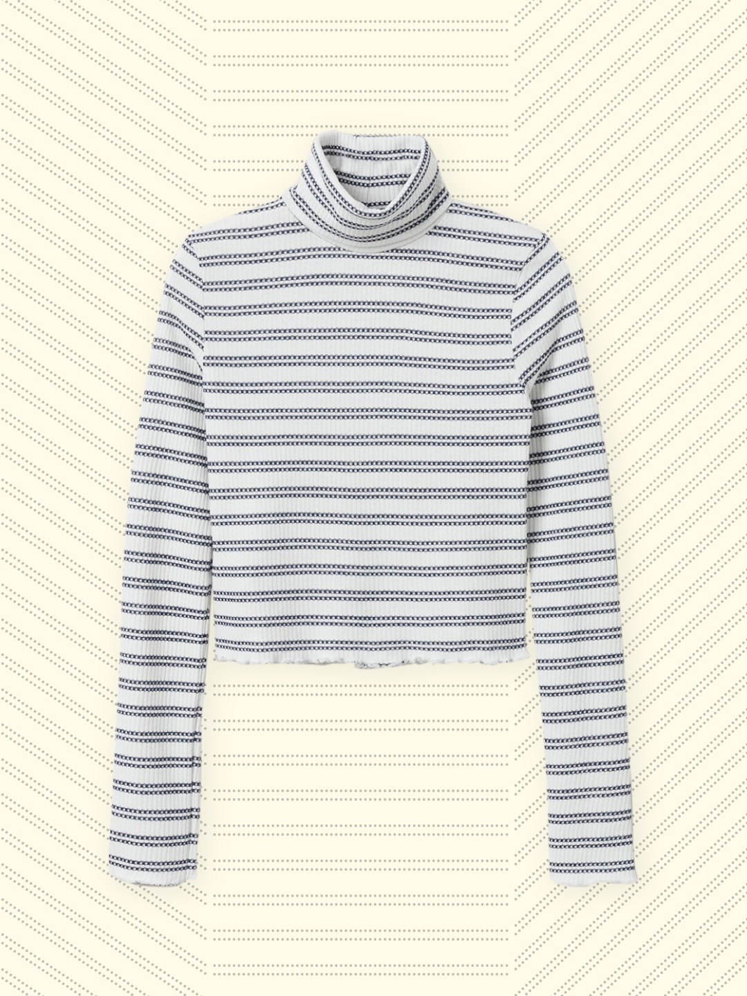 

Mango Kids Girls White & Black Striped High Neck Monochrome T-shirt