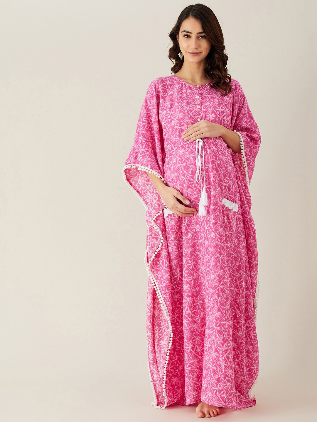 

The Kaftan Company Pink Printed Maternity Kaftan Nightdress