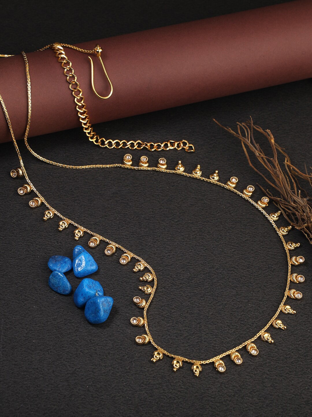

Adwitiya Collection 24CT Gold-Plated Stone Handcrafted Kamarbandh