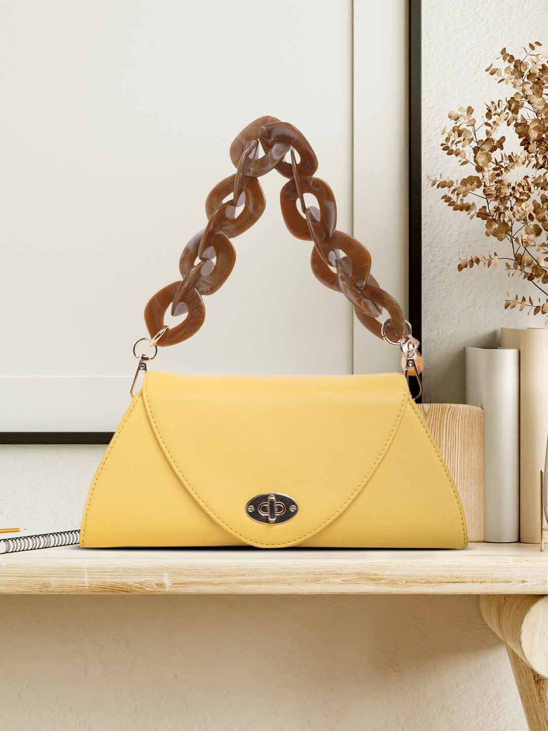 

Vero Moda Yellow PU Structured Sling Bag