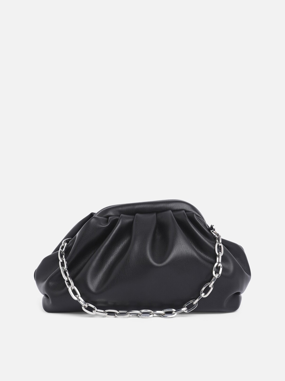 

Vero Moda Black Solid PU Structured Handheld Bag