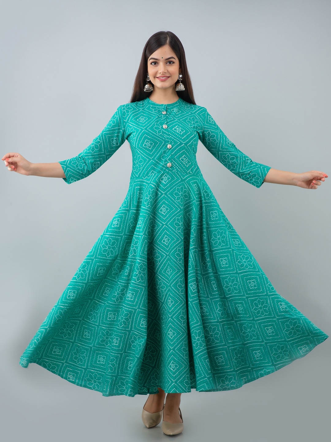 

Women Touch Turquoise Blue Ethnic Maxi Dress