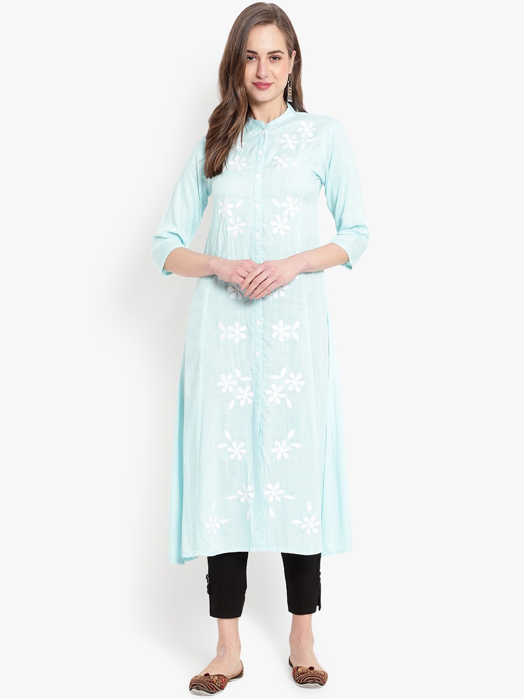 

Ashlee Women Blue Floral Printed Floral Kurta