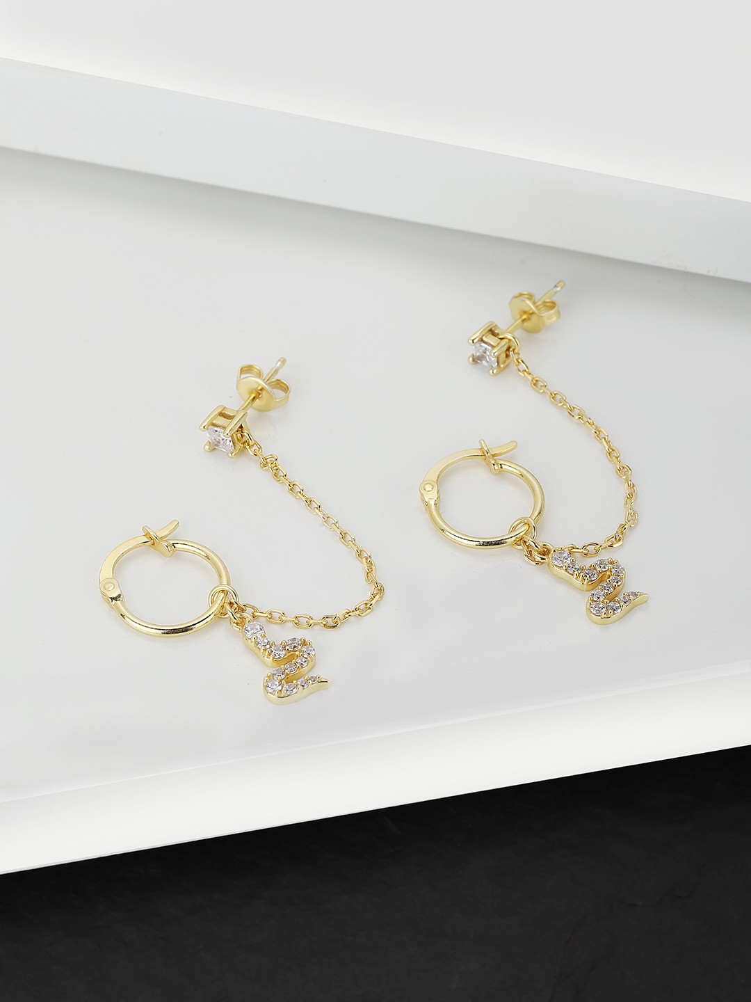 

Carlton London Gold-Plated Contemporary Studs Earrings