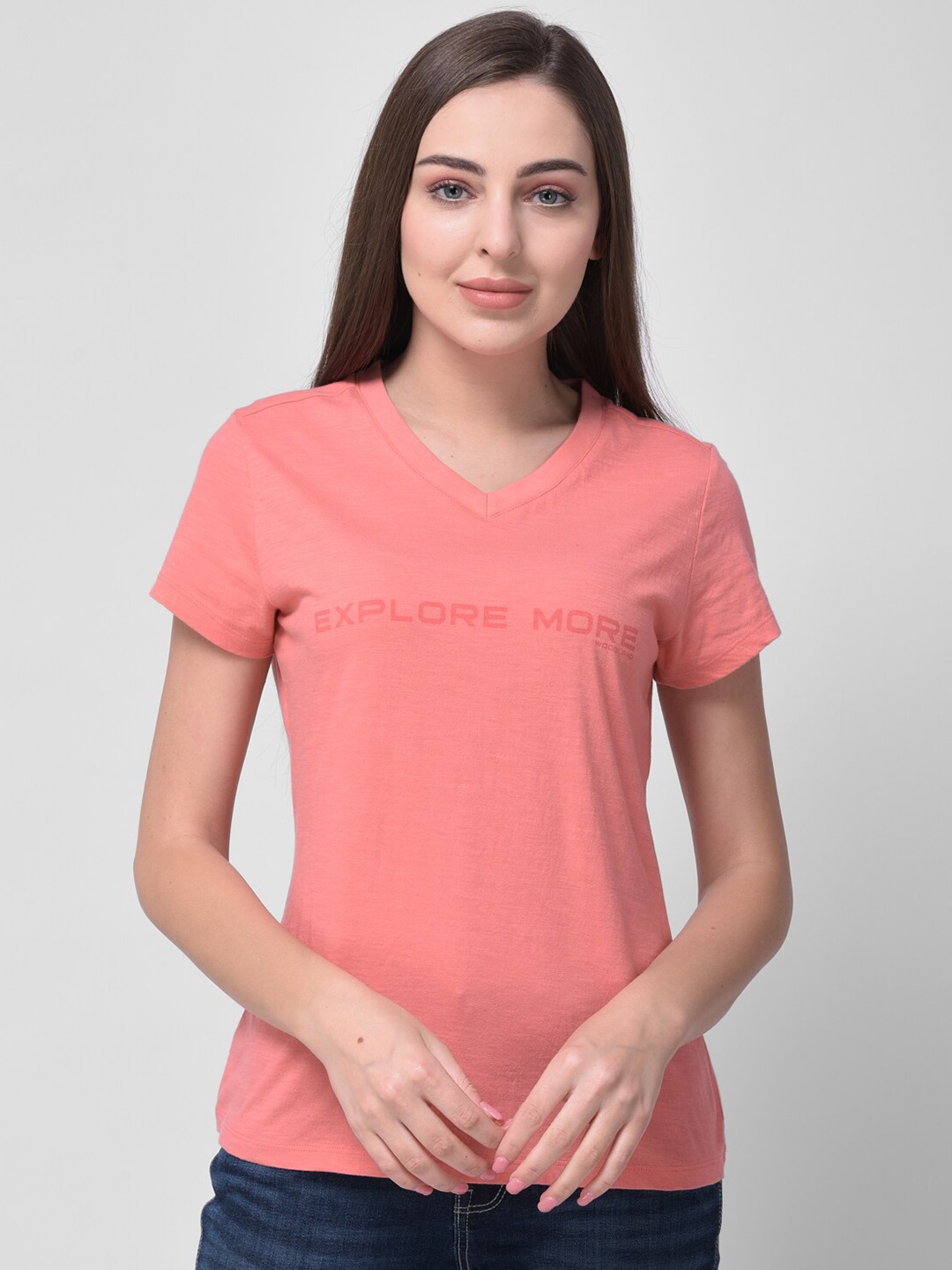 

Woodland Women Coral Printed T-shirt