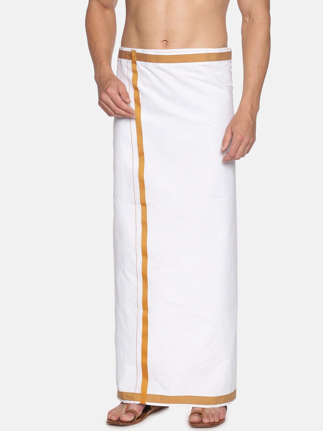 

Sethukrishna Men White Solid Cotton Dhoti