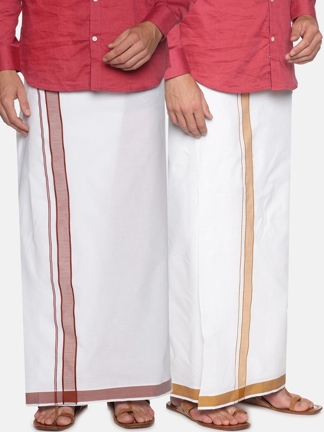 

Sethukrishna Men Pack Of 2 White Solid Cotton Dhoti