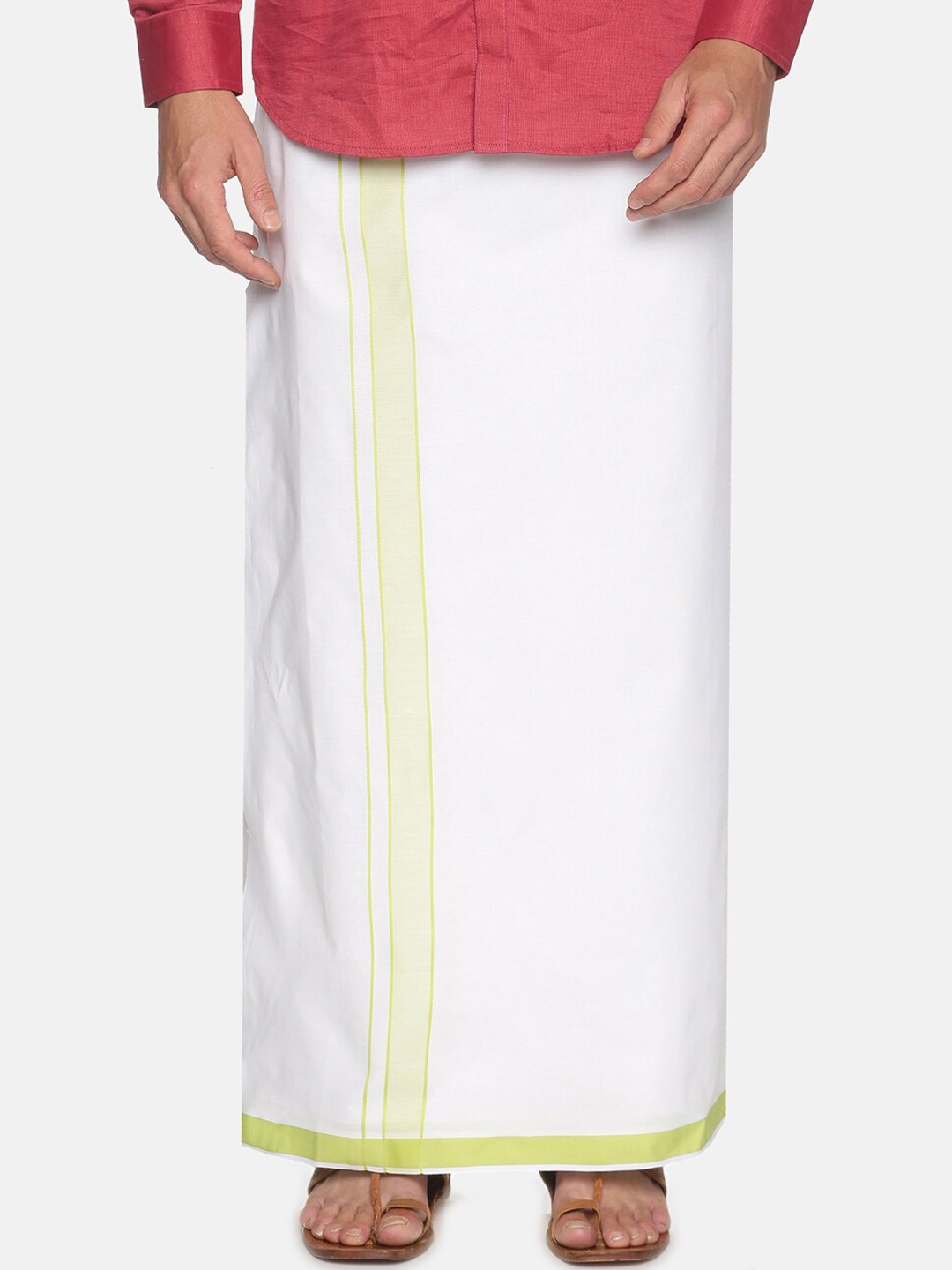 

Sethukrishna Men White Solid Cotton Dhoti