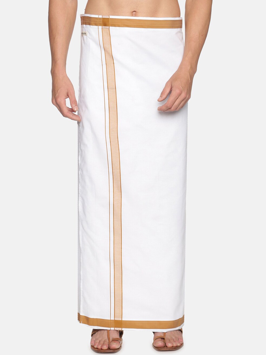 

Sethukrishna Men White Solid Cotton Dhoti