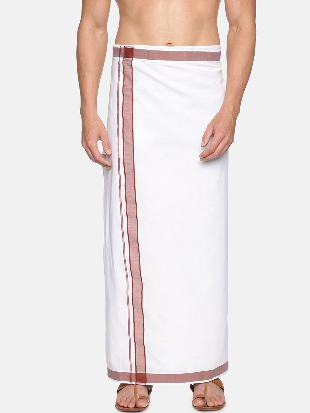 

Sethukrishna Men White Solid Cotton Dhoti