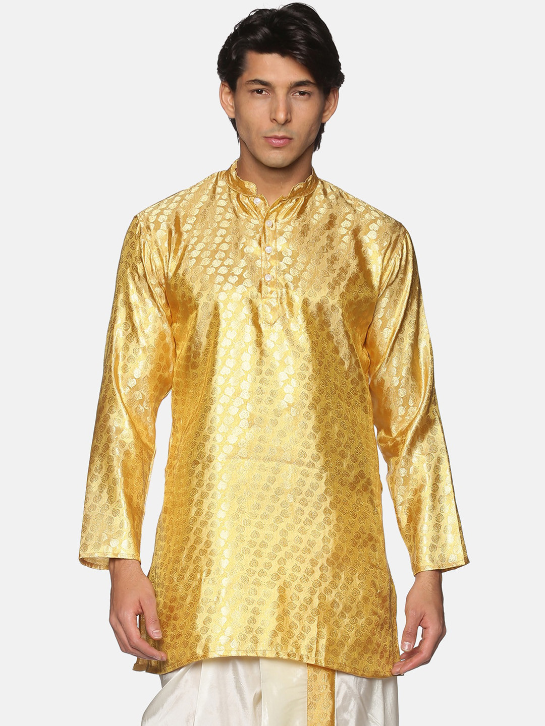 

Sethukrishna Men Gold-Toned Ethnic Motifs Printed Kurta