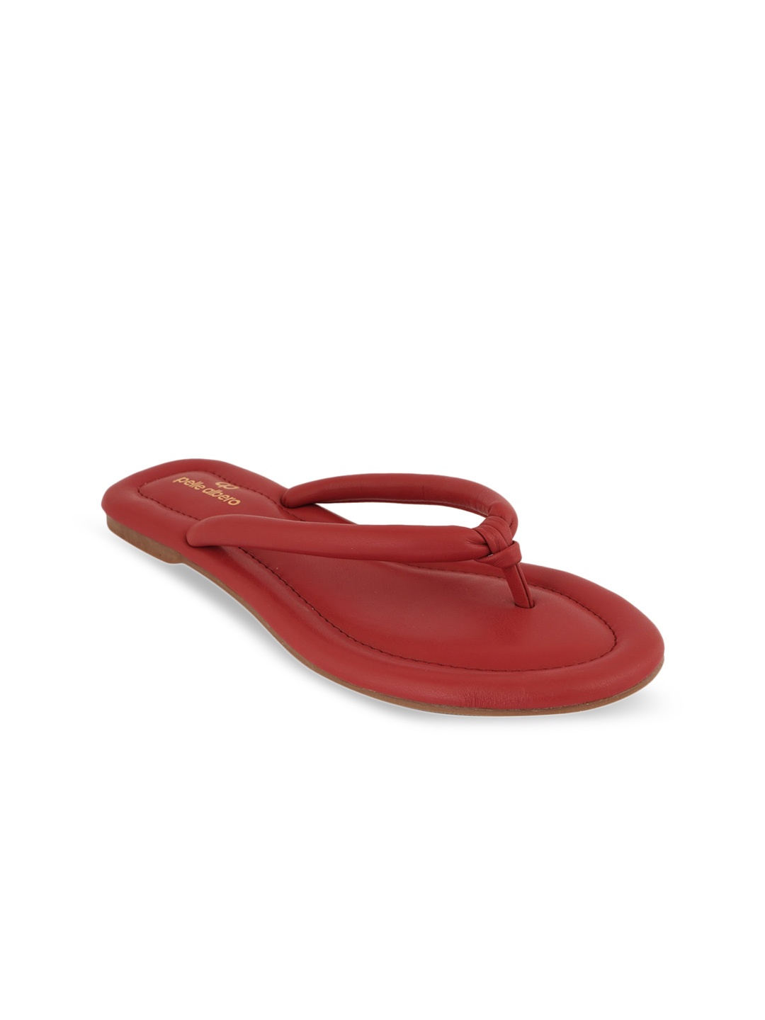 

pelle albero Women Maroon Solid T-Strap Flats