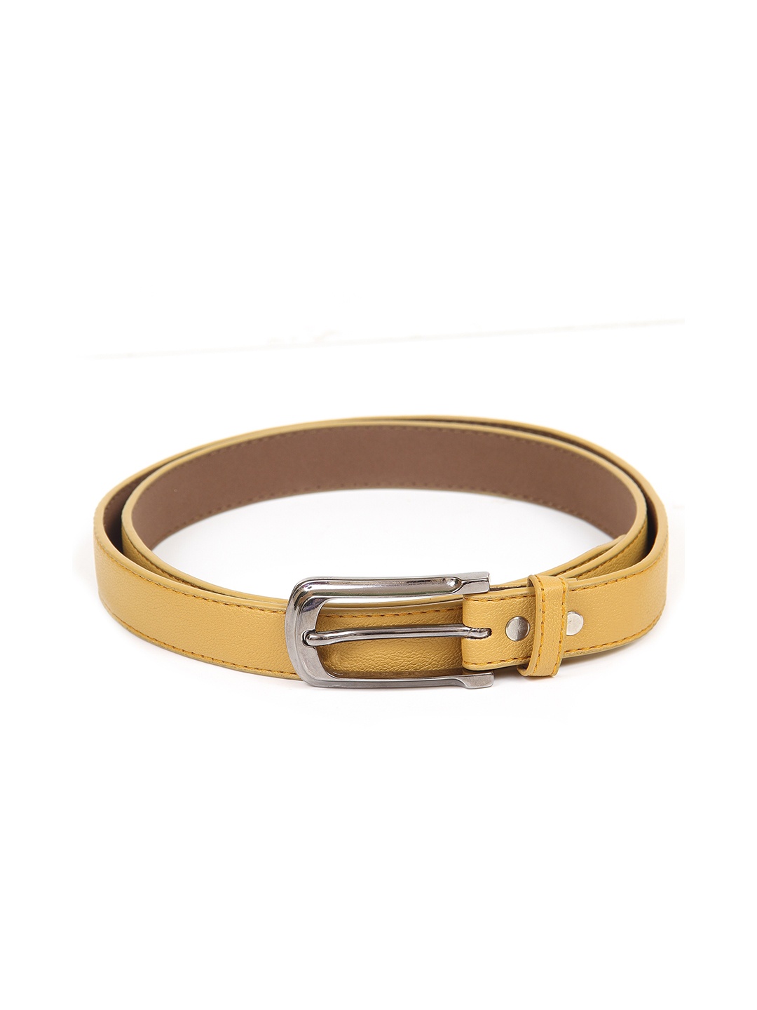 

Calvadoss Girls Mustard Solid PU Slim Belt