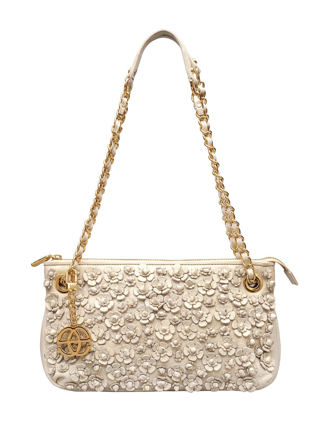 

Eske White Floral Leather Structured Shoulder Bag