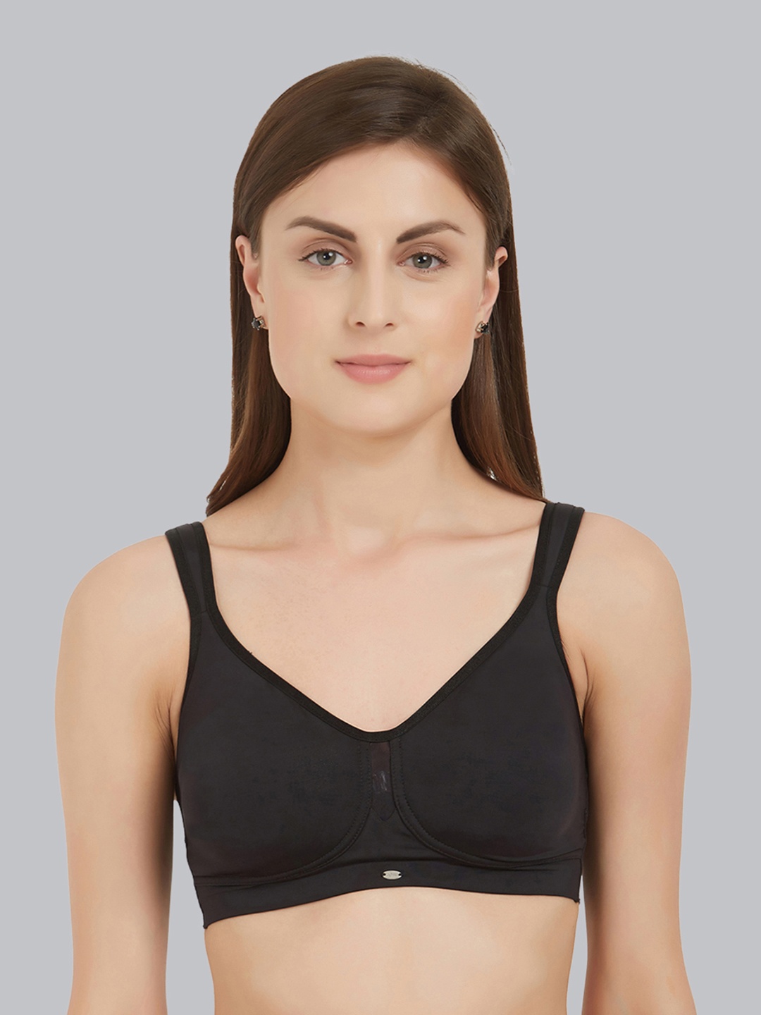 

SOIE Women Full Coverage Minimiser Non Padded Non-Wired Bra, Black