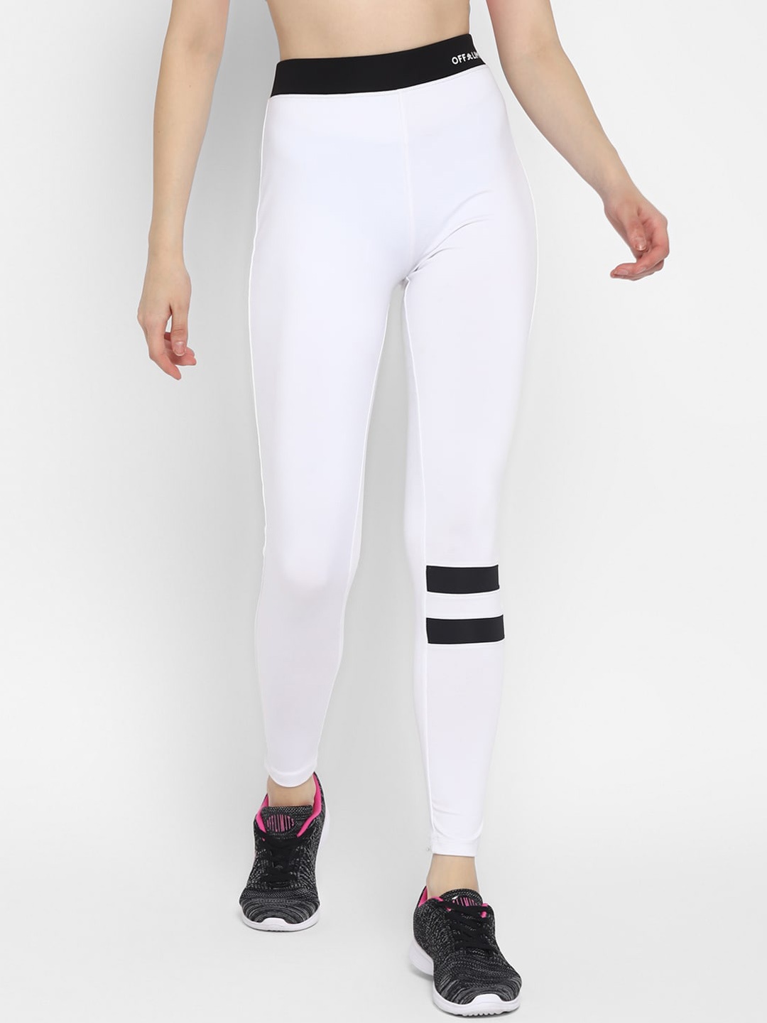 

OFF LIMITS Women White Solid Tights