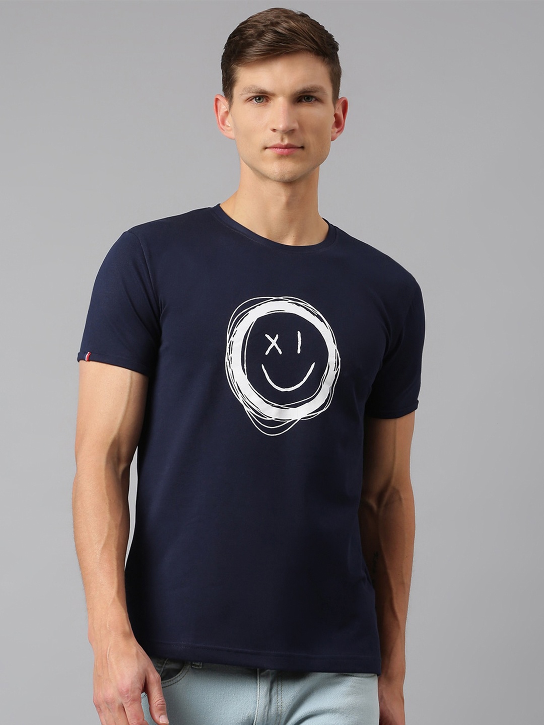 

Thomas Scott Men Navy Blue Graphic Printed Sustainable T-shirt