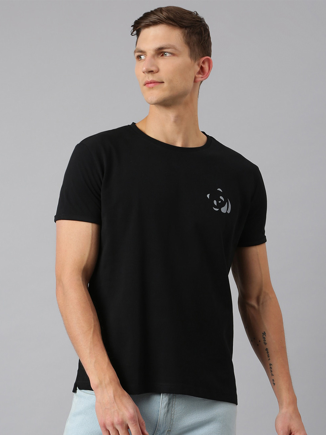 

Thomas Scott Men Black Solid Regular-Fit Sustainable T-shirt