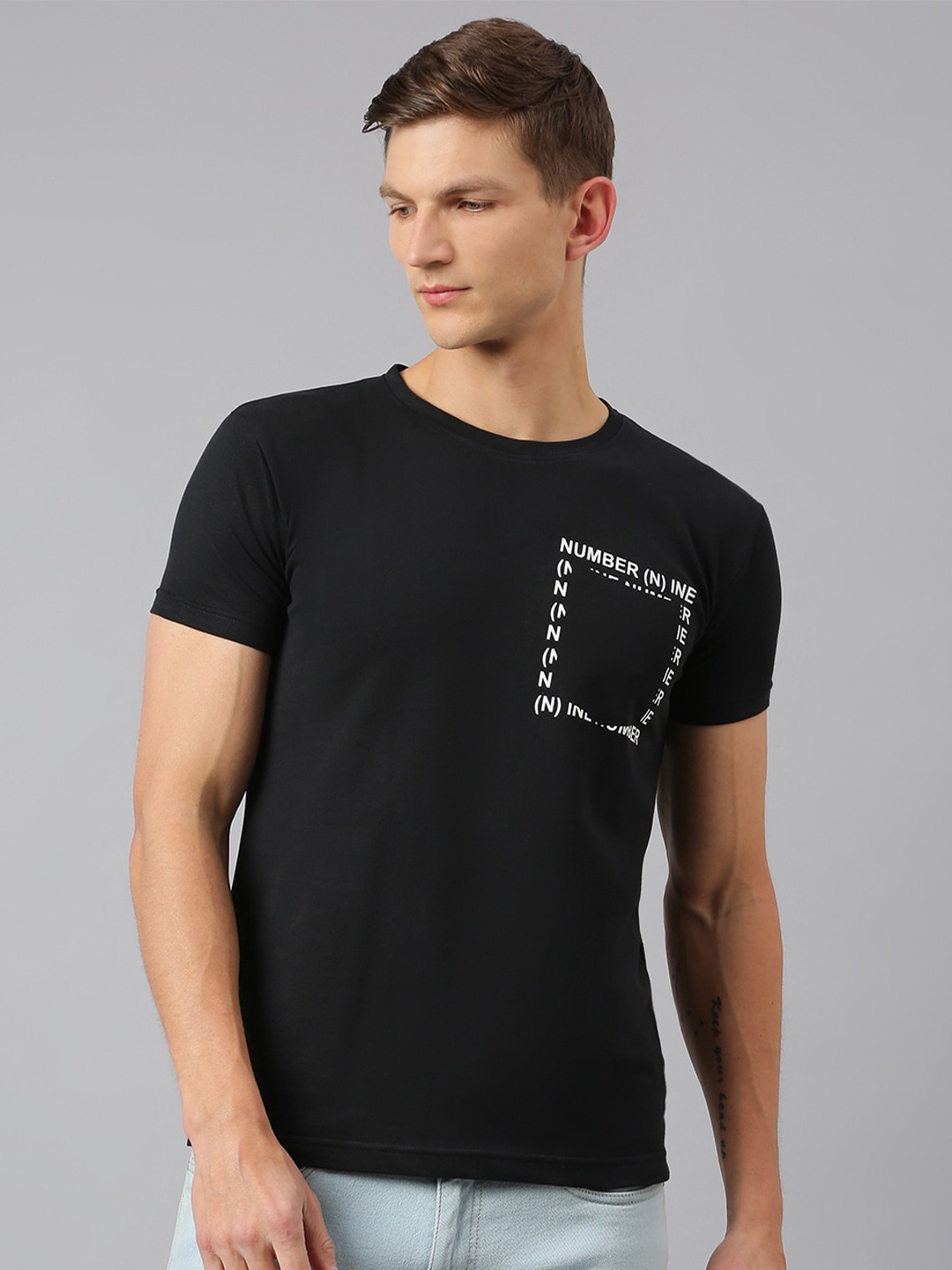 

Thomas Scott Men Black Printed Sustainable T-shirt
