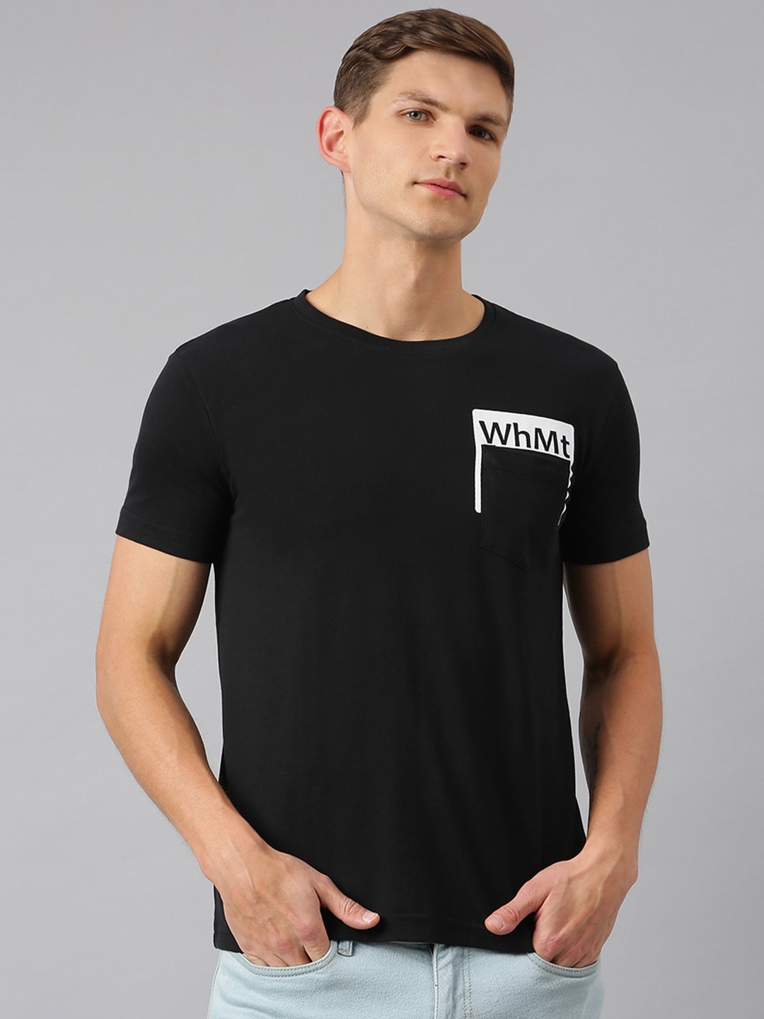 

Thomas Scott Men Black Typography Printed Pockets Sustainable T-shirt