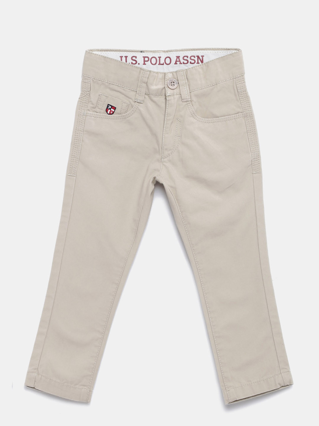 

U.S. Polo Assn. Kids Boys Beige Slim Fit Trousers