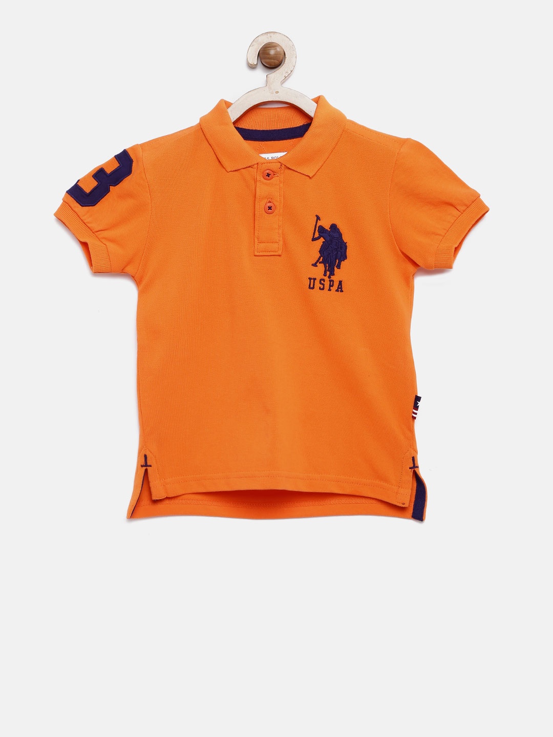 

U.S. Polo Assn. Kids Boys Orange Solid Polo T-shirt