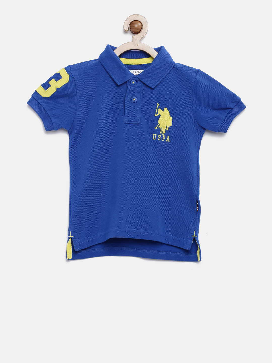 

U.S. Polo Assn. Kids Boys Blue Solid Cotton Polo T-shirt