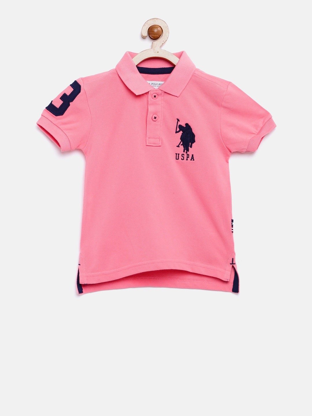

U.S. Polo Assn. Kids Boys Pink Solid Polo T-shirt