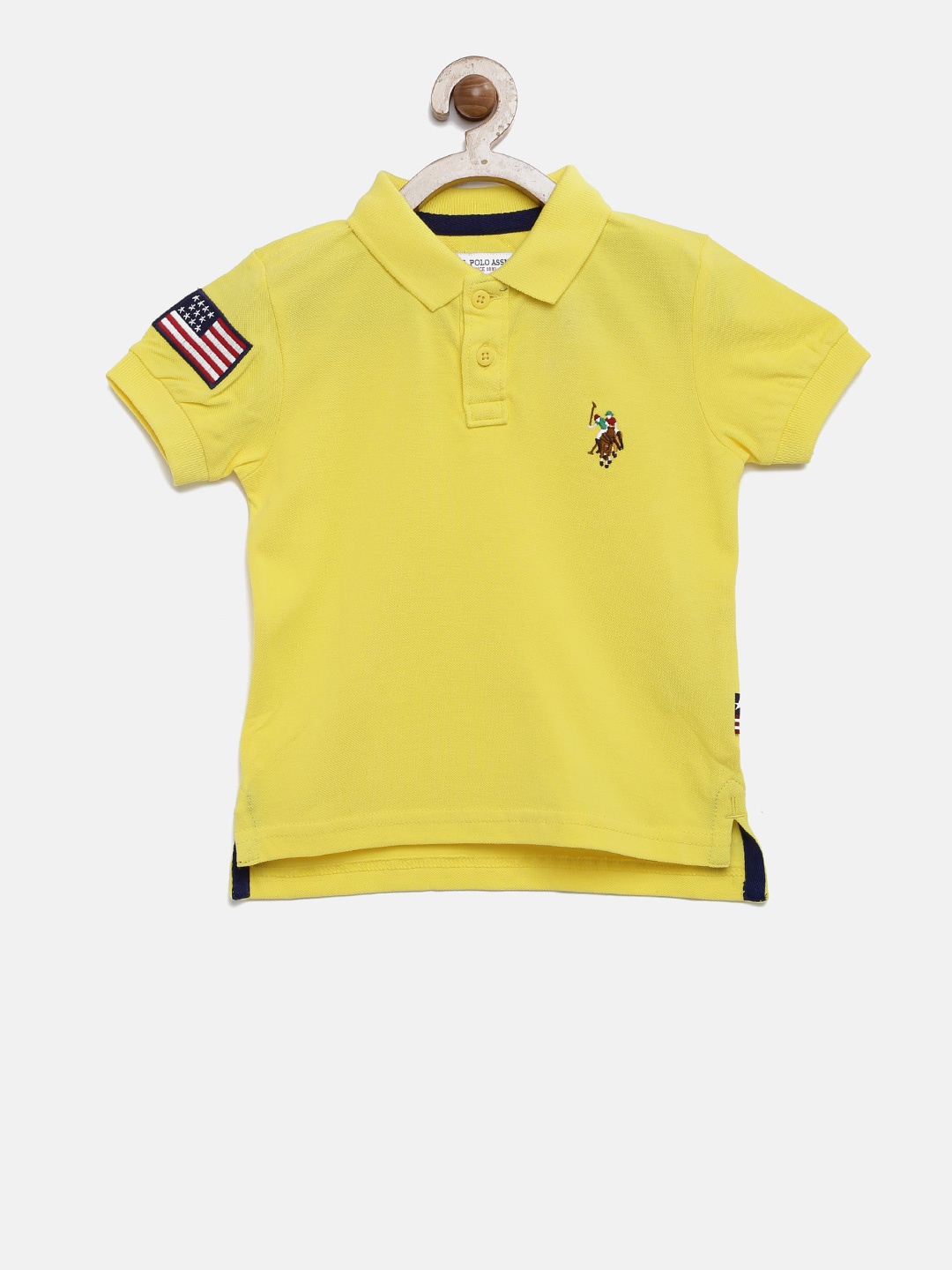 

U.S. Polo Assn. Kids Boys Yellow Solid Polo T-shirt