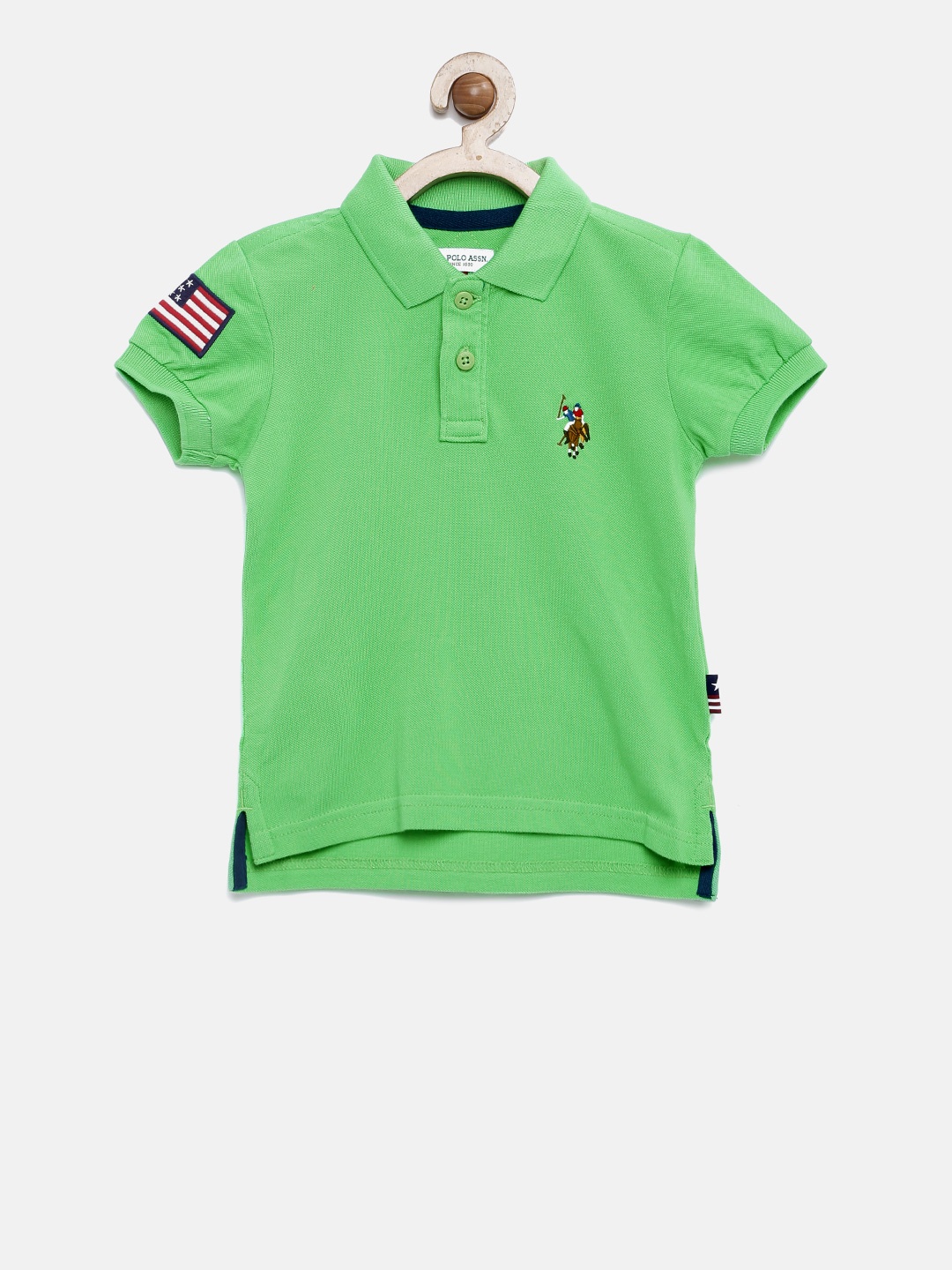 

U.S. Polo Assn. Kids Boys Green Solid Polo T-shirt