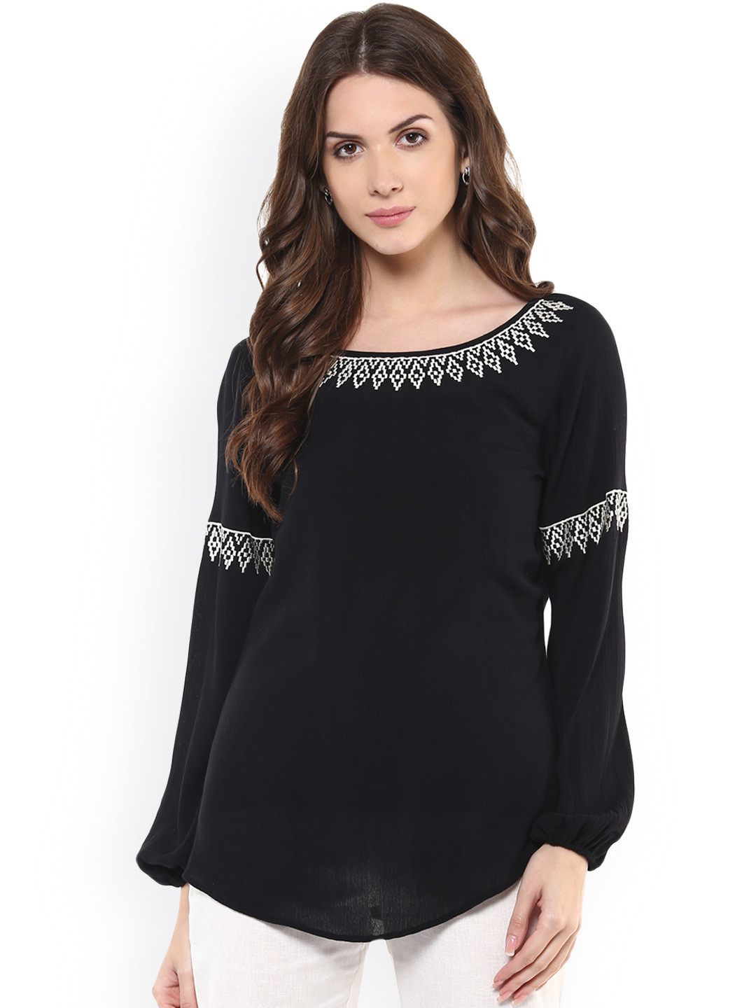 

Taurus Women Black Solid Regular Top