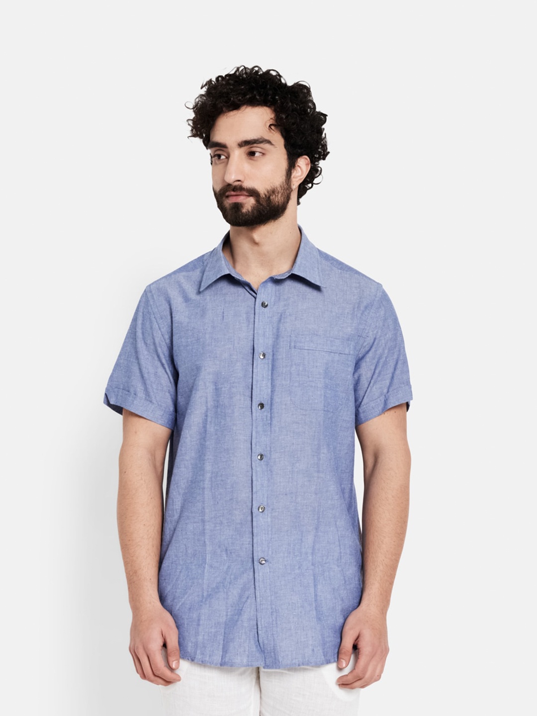 

Fabindia Men Blue Comfort Casual Shirt