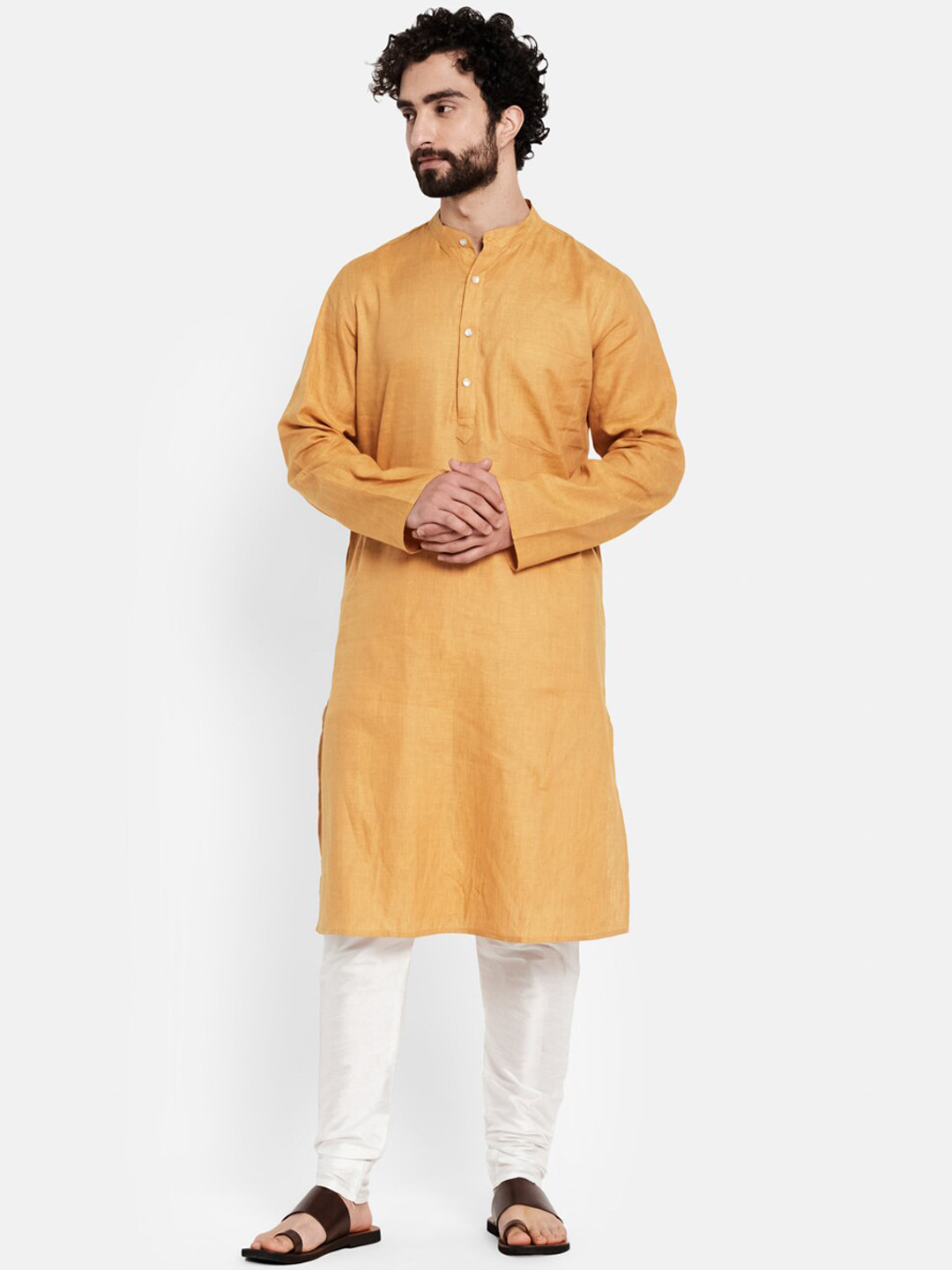 

Fabindia Men Beige Kurta
