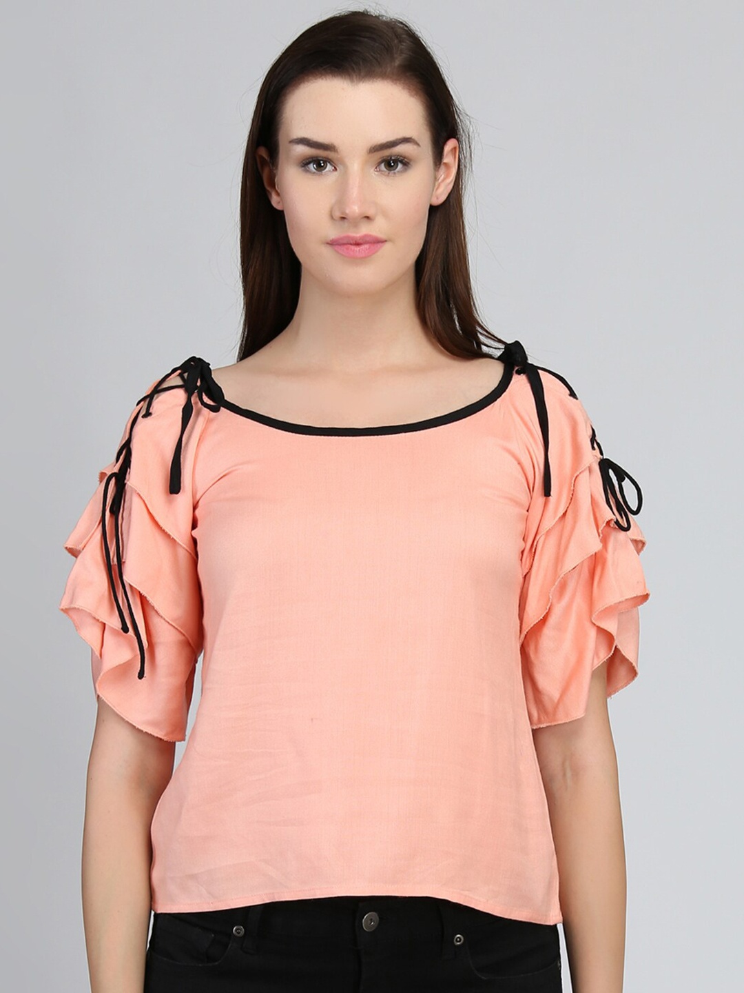 

DODO & MOA Women Peach-Coloured Top