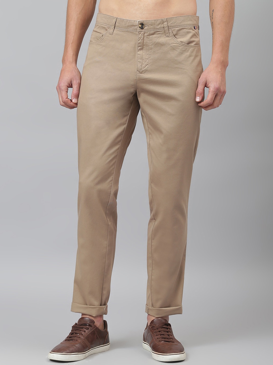 

Thomas Scott Men Brown Slim Fit Easy Wash Sustainable Trousers