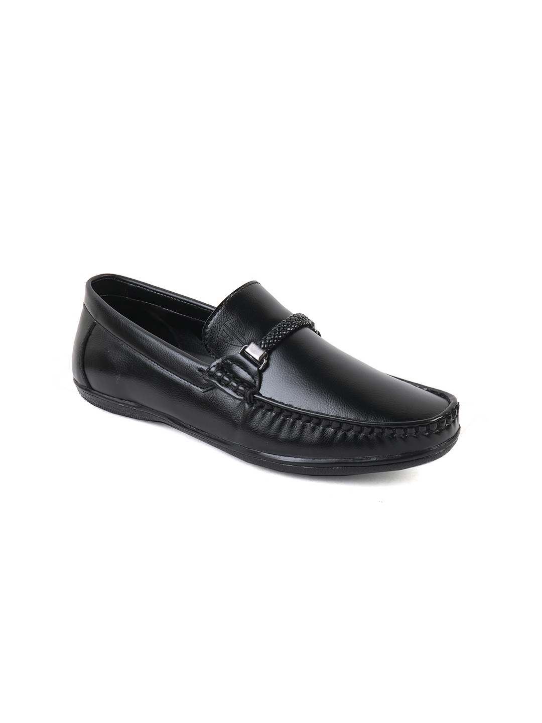 

BRATVA Men Black Solid Regular Loafers