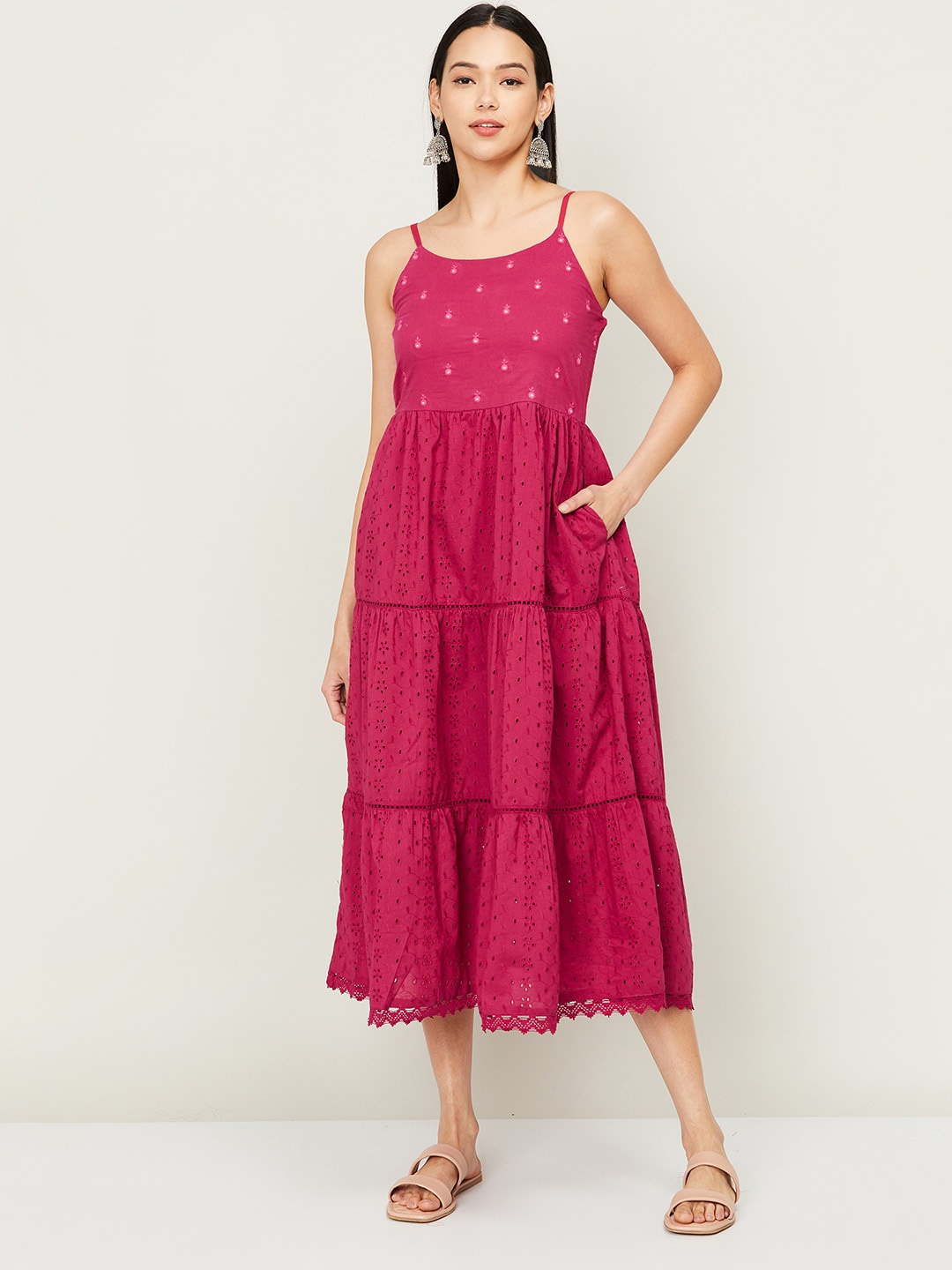 

Colour Me by Melange Pink Midi Dress