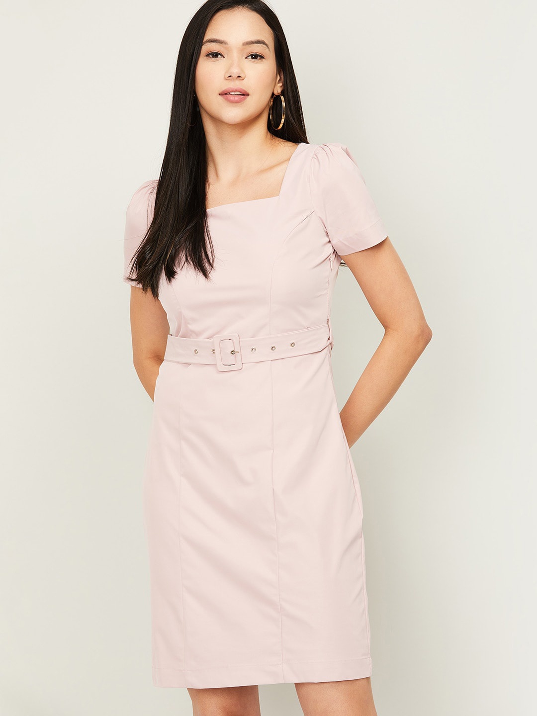 

CODE by Lifestyle Pink Solid Sheath Dress