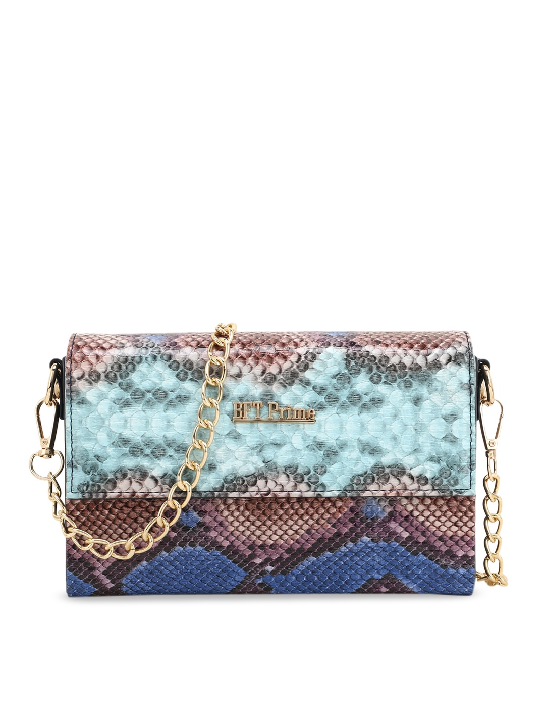 

WOMEN MARKS Blue & Brown Textured PU Structured Sling Bag